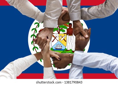 Flag Of Belize, Intergration Of A Multicultural Group Of Young People