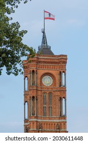 The Flag Of Berlin Flying At Berlin Town Hall.