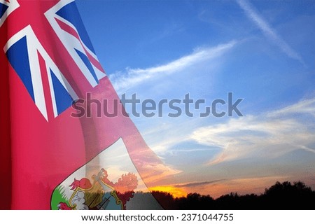 Flag of Bermuda on background of sky