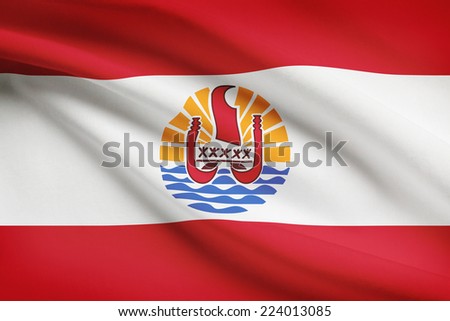 Flag blowing in the wind series - French Polynesia