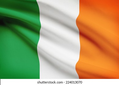 Flag blowing in the wind series - Ireland - Shutterstock ID 224013070
