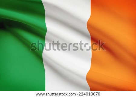 Flag blowing in the wind series - Ireland