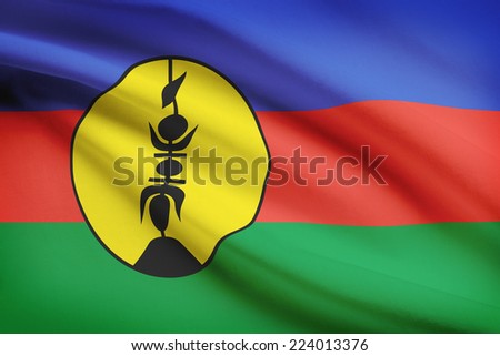 Flag blowing in the wind series - New Caledonia