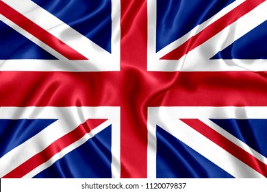 Flag of Britain silk - Shutterstock ID 1120079837