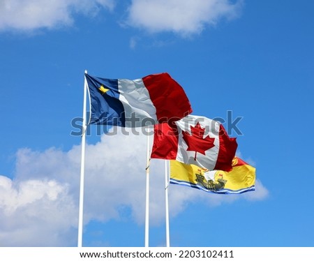 Flag of Canada, New Brunswick and acadians people in Shediac New Brunswick