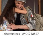 Flag of Canada on military uniform. Canadian soldiers. Army of Canada. Remembrance Day. Canada Day