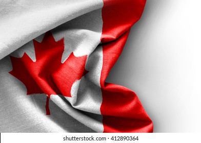 Flag Of Canada On White Background