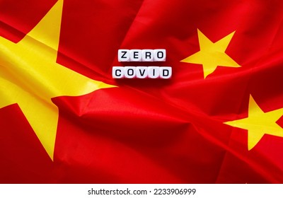 Flag of China with zero covid word. Zero covid concept in China - Shutterstock ID 2233906999