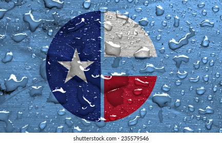 Flag Of Collin County With Rain Drops