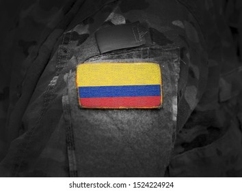 Flag Of Colombia On Military Uniform (collage).