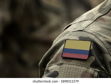 Flag Of Colombia On Military Uniform (collage).