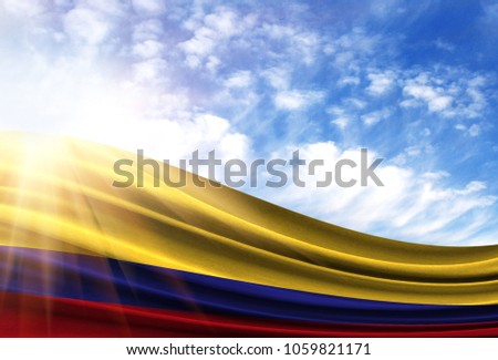 flag of Colombia in the sun