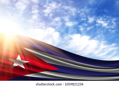 flag of Cuba in the sun