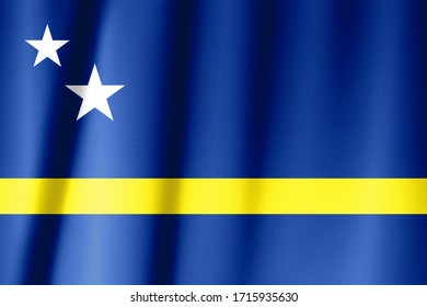 Flag of Curacao waving in the wind