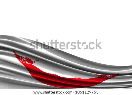 flag of Easter Island Rapa Nui isolated on white background with place for your text.