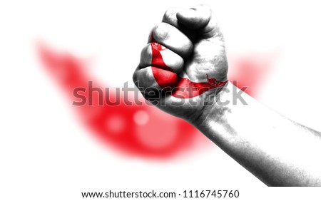 Flag of Easter Island Rapa Nui painted on fist