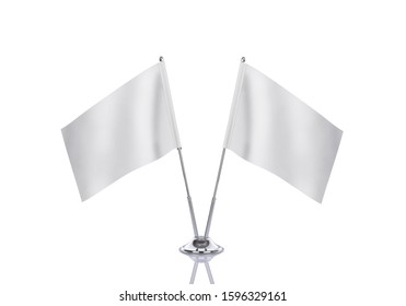 Flag Of Empty Table On White Background, Suitable For Your Design, Mockup