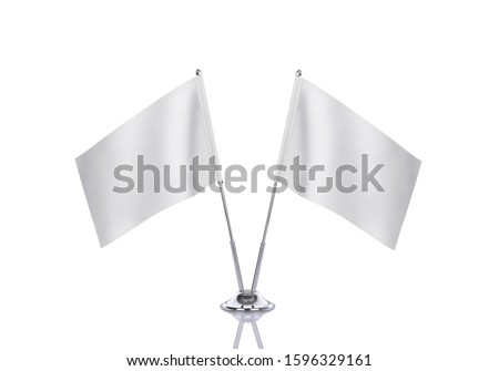 Flag of empty table on white background, suitable for your design, mockup