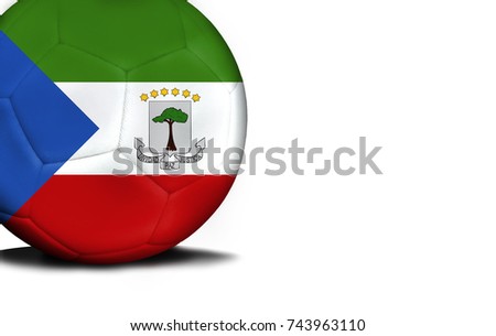 The flag of Equatorial Guinea was represented on the ball, the ball is isolated on a white background with space for your text.
