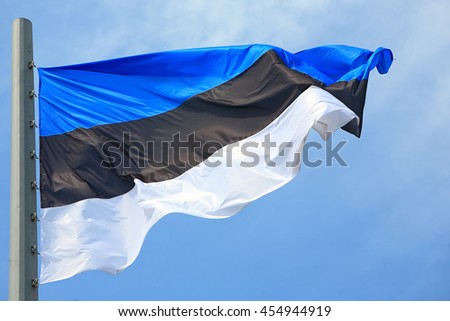 Flag of Estonia against the sky