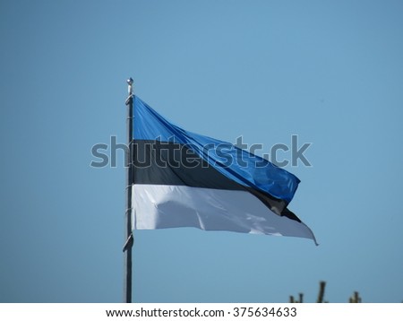 Flag of Estonia over a blue sky