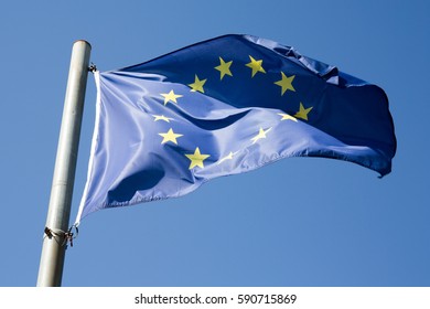 Flag Of Europe Union Closeup