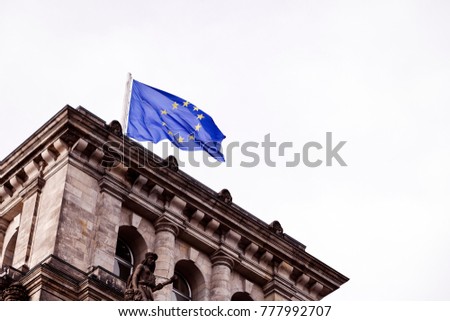 Similar – Image, Stock Photo European flag on the Reichstag