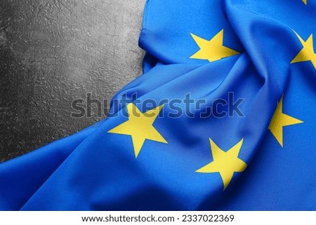 Flag of European Union on grey grunge background