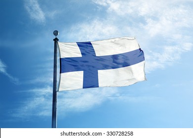 Flag Of Finland On The Mast