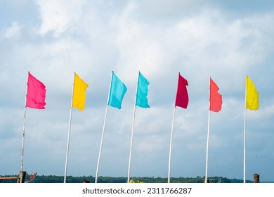 flag flying on against sky - Shutterstock ID 2311766287
