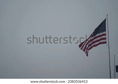 Flag flying on a dreary day