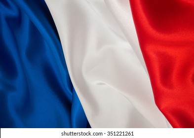 Flag of France on satin texture - Shutterstock ID 351221261