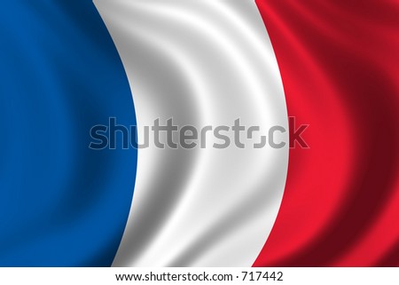 Flag of France waving in the wind