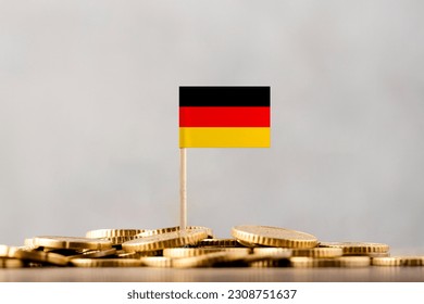 The Flag of Germany with Coins. - Shutterstock ID 2308751637