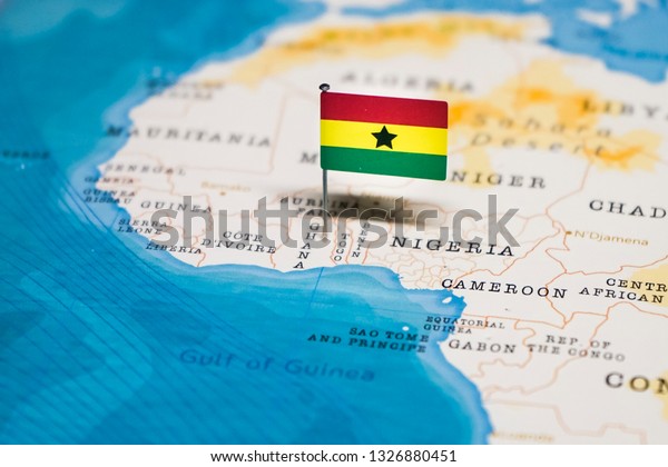 Flag Ghana World Map Stock Photo (Edit Now) 1326880451