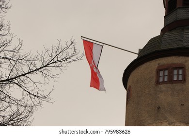 Flag in the grey sky