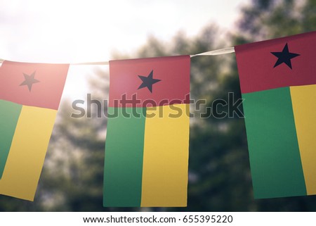 Flag of Guinea-Bissau hanging pennants