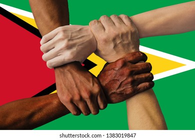 Flag Of Guyana, Intergration Of A Multicultural Group Of Young People