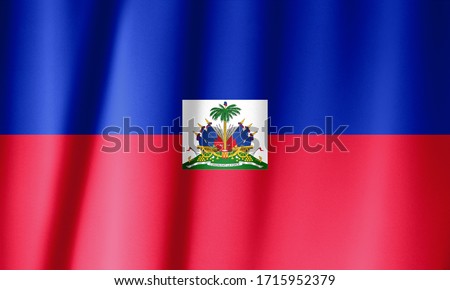 Flag of Haiti waving. National Haiti Flag for Independence day.