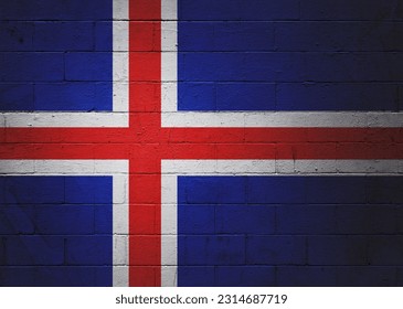 Flag of Iceland painted on a brick wall. - Powered by Shutterstock