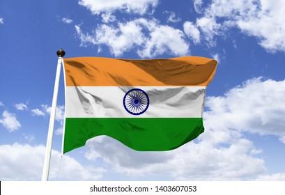 Flag Of India Model, The Colors Adopted Are Based On The Flag Of The Indian National Congress, In The Center There Is A 24-spoke Navy Blue Wheel, Known As: Ashoka Chakra, War Flag Of The Indian Army.