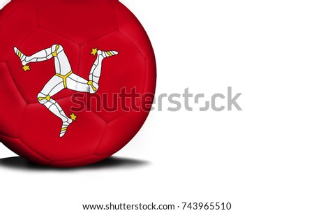 The flag of Isle Of Man was represented on the ball, the ball is isolated on a white background with space for your text.