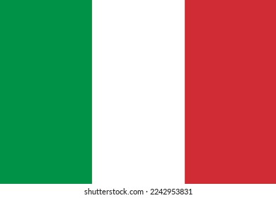 Flag of Italy with vertical strips of green, white and red .Italian flag waving in the wind. Close up of Italy banner blowing, soft and smooth silk.