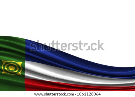 flag of Khakassia isolated on white background with place for your text.