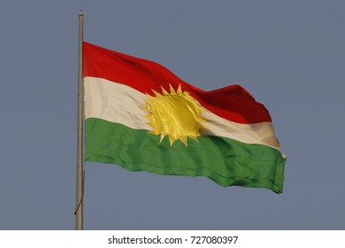 Flag Of Kurdistan Region In North Iraq