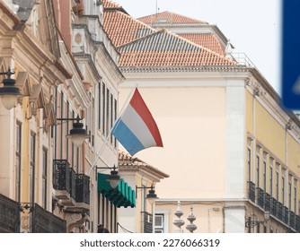 Flag of the Luxembourg at the Embassy of Luxembourg - Shutterstock ID 2276066319