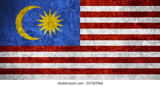 Flag Malaysia Malaysian Banner On Scratched Stock Photo 557107066 ...