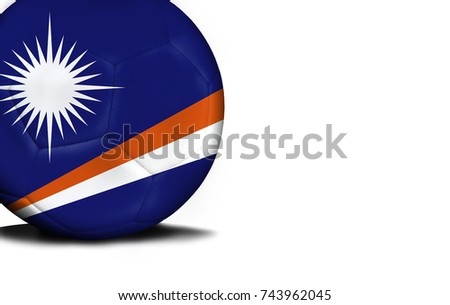 The flag of Marshall Islands was represented on the ball, the ball is isolated on a white background with space for your text.