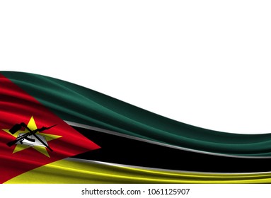 flag of Mozambique isolated on white background with place for your text.