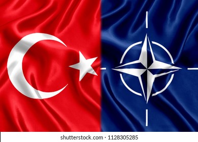 Flag Of NATO And Turkey Silk